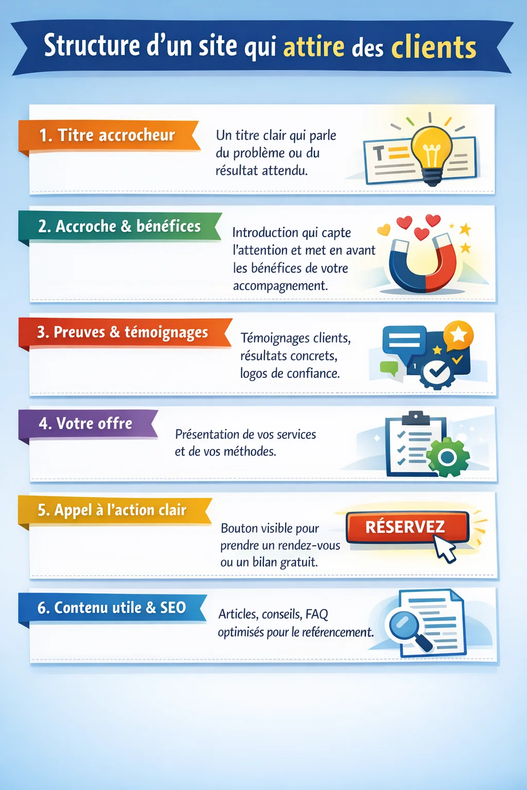 structure d'un site qui attire des clients